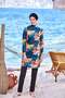 Patterned 4-Piece Hijab Swimsuit