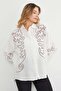 Geometric Embroidered Loose Shirt - 3