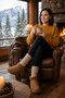 Original Women's Long Boot Socks Premium Thick Drawstring Slouchy Long Socks Soft Textured Cotton Terry Sole Boot Socks Compatible with Aerobics Knee-Length Dust Socks Home Sleep Comfortable Daily Warm Winter Socks - 3