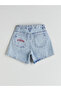Lcw kids blue stitch Printed girls jean shorts - 3