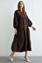 Fullamodest Half Buttoned High Collar Muslin Dress - 4