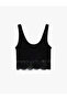 Cotton Slim Fit Lace Detailed Thick Strap Crop Blouse - 4