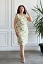 Sleeveless Leaf Patterned Linen Dress - 7