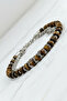 Men's Steel Bracelet - 2 Rows Brown Color Round King Chain Men's Bracelet - 2