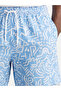 Nevavm Short Length Patterned Men's Swim Shorts with Difference - 3