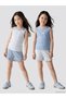 Two Mt Shop Quality Lcw Kids Blue Striped Standard & Regular Girls' Shorts