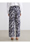 Two Mt Shop Quality Lcw Vision Blue Viscose Patterned Standard & Regular Wide-Leg Women's Trousers - 4
