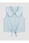 Trendlucky Girl's Shirt with Floral Embroidery and Contrast - 2