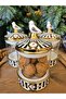 Zeugma Bird Figure 3-Piece Glass Jar Set 23cm - Black - 8