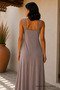 Stone Drawstring Strap Flowy Maxi Dress - 3