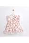 Girl's Sleeve Detailed Mixed Floral Print Dress 2-5 Years Ecru