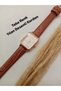 Minimal Vintage Model Women's Wristwatch Rose Color Oval Case, Taba Color Strap New Season Style
