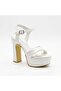 Kriste Bell Double Platform Satin Material Women's Platform Heeled Shoes - 2
