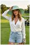 Bring the Energy of Summer to Your Style! Eye-Catching 45 cm Wide-Diameter Straw Hat (Inner Tapering String Available) - 3