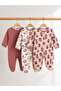 100% Cotton 3-Piece Baby Girl Romper Set with Floral and Cactus Patterned Booties and Long Sleeves for 3-6-9 Months