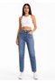 Women's High Waist Straight Leg Denim Pants in Distressed Light Blue, Comfort Fit for Casual Everyday Wear and Stylish Graduation - 4