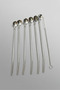 6-Piece Stainless Chrome Latte Spoon with Straw, Cocktail Spoon and Cleaning Brush, 22 cm Rose - 2
