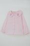 Girl's Shirt with Floral Embroidery on Collar and Buttons, Ages 4-9, Pink - 4