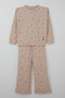 Girl's Trouser Suit Floral Print Pink Arma Accessory Detail 4-8 Years, Powder - 4