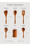 Teak Wooden Kitchen Utensil Set, Includes Spatula, Spoons & Fork for Cooking and Baking. - 2