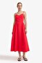 100% Cotton Poplin Strappy Midi Dress F7075Ax25Sm - 5