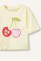 100% Cotton Fruit Printed Combed Cotton Short Sleeve Light Yellow T-Shirt Baby Girl H9397A526Hs - 4