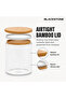 Glass Jar Set 2 PCS 550ml with Bamboo Lid - Airtight Borosilicate Pantry Storage for Kitchen Cafe - 3