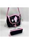 A+ Quality Kız Melodi Black Primary School Orthopedic 3-Piece Set with Pen Holder, Foil-Lined Lunch Bag, 3 Compartments 509 - 5