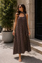 Polka Dot Maxi Dress with Rope Straps and Scarf