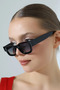 نظارات شمسية مستطيلة سوداء للنساء UV400 WJ23-2 C2 - 3