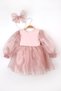 Powder Long Sleeve Organza Girls' Party Dress - Sage - 2
