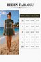 Women's Khaki Swimsuit with Skirt, Short Sleeves, Zipper, and Chest Pads - 6