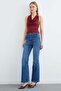 High Waist Zipper Flare Jeans