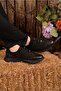Black Nubuck Leather Casual Daily Shoes Model That Offers Durability and Elegance Together. Smart Laced
