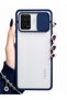 Oppo Reno 5 Lite Compatible Case with Sliding Camera Protection Matte Lens Phone Case - Navy Blue