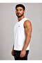 Men's White Crew Neck Sleeveless T-Shirt-D690 - 2