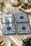 Glass Coaster |   Sultan Blue Tile Patterned |   4-Piece Set |   10cm X 10cm - 3