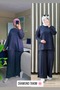 Diamond Suit Crystal Glittery Shiny Fabric Women's Brown Comfortable Cut Modest Dress Two-Piece Suit - 5