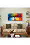Large Modern Abstract Blue & Black Wall Art Poster, Wrap Framed 60x120 cm - 6