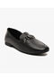 Women's Black Genuine Leather Loafer Shoes 5Y2UA59220 - 2