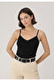 Women's Thin Strap Cotton Basic Undershirt 3100 - Black