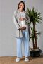 Effortt Blue Maternity Pajama Set with Dressing Gown - 3
