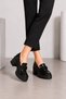 Women's Metal Buckle Detail Loafer Shoes-Beige Patent Leather
