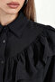 Women's Ruffle Detailed Shirt Tunic 1494 - Black - 3
