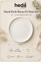 Off-White 6-Piece Porcelain Cake Plate Set 20 cm - Dessert and Presentation Plate - 2