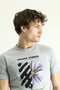Printed Slim Fit Crew Neck Cotton T-Shirt - 3