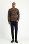 Crew Neck Oversize Striped Wool Knitwear Sweater
