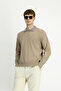 Polo Neck Oversize Extra Comfortable Cut Wool Knitwear Sweater - 6