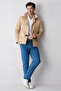 Tapered Fit Cotton Denim Trousers with Side Pockets - 6