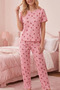 Strawberry Patterned Short Sleeve Pajama Set 4598 - 2